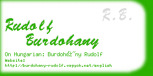 rudolf burdohany business card